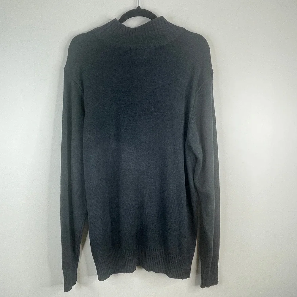 Vintage Oscar De La Renta Minimalist Mock Neck Sweater XLarge Cardigan Neutral